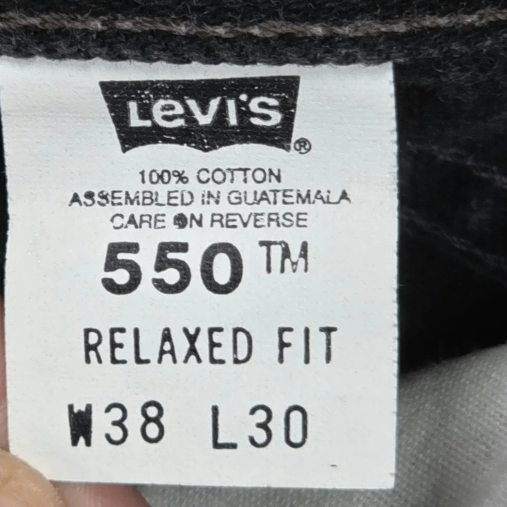 Vintage 90s Levi's 550 Jeans Mens 38x30 Relaxed‎ Fit Tapered Leg Black Dad Jean